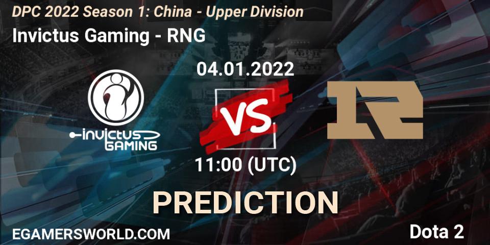 Prognose für das Spiel Invictus Gaming VS RNG. 04.01.22. Dota 2 - DPC 2022 Season 1: China - Upper Division