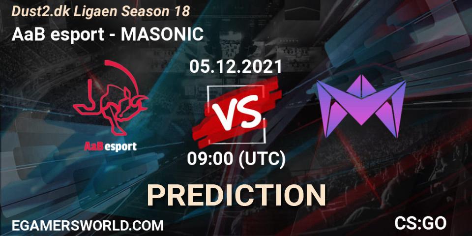 Prognose für das Spiel AaB esport VS MASONIC. 05.12.21. CS2 (CS:GO) - Dust2.dk Ligaen Season 18