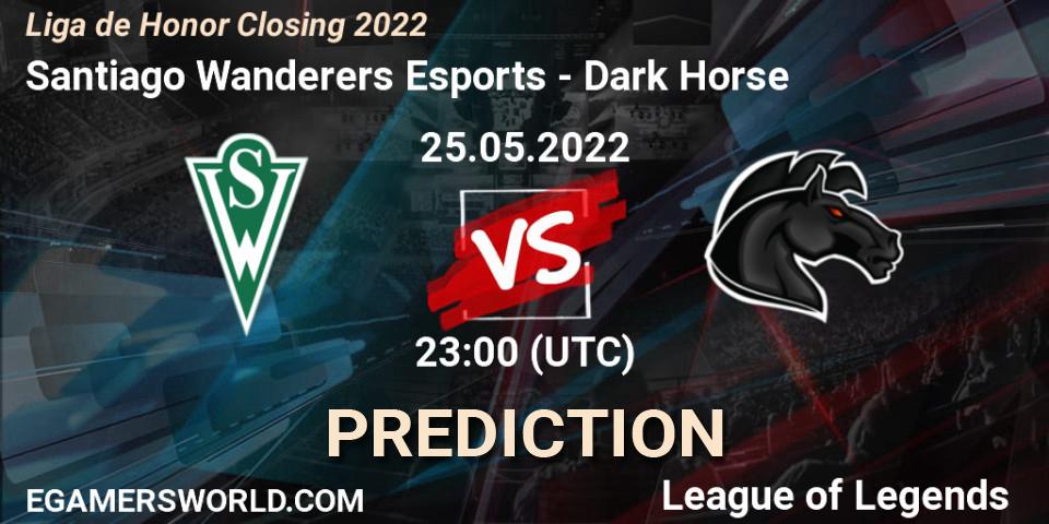 Prognose für das Spiel Santiago Wanderers Esports VS Dark Horse. 25.05.2022 at 23:00. LoL - Liga de Honor Closing 2022