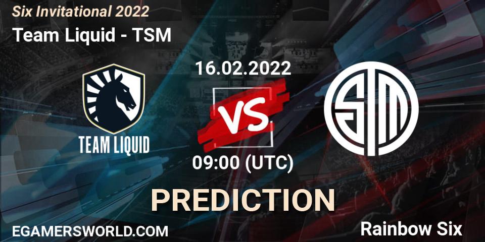Prognose für das Spiel Team Liquid VS TSM. 16.02.22. Rainbow Six - Six Invitational 2022