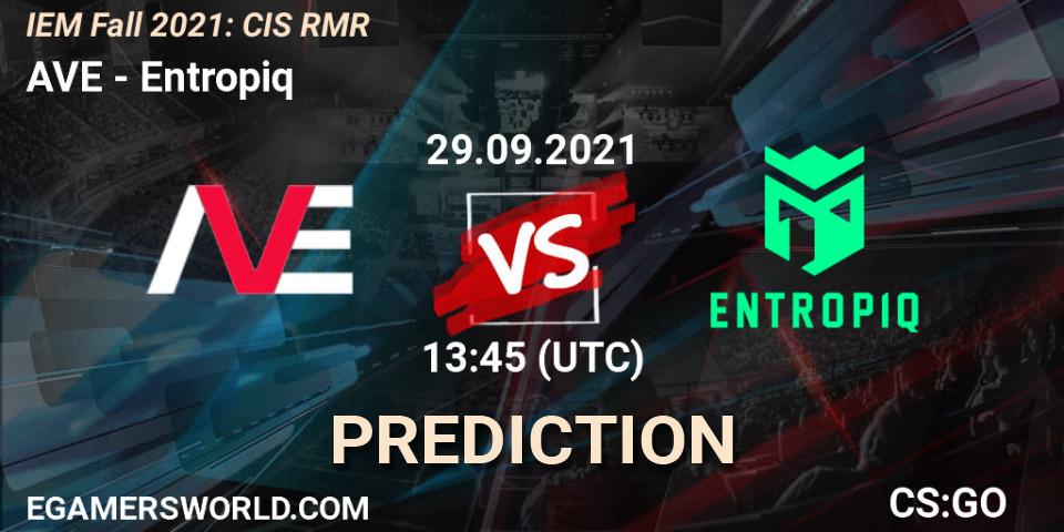Prognose für das Spiel AVE VS Entropiq. 29.09.2021 at 14:15. Counter-Strike (CS2) - IEM Fall 2021: CIS RMR
