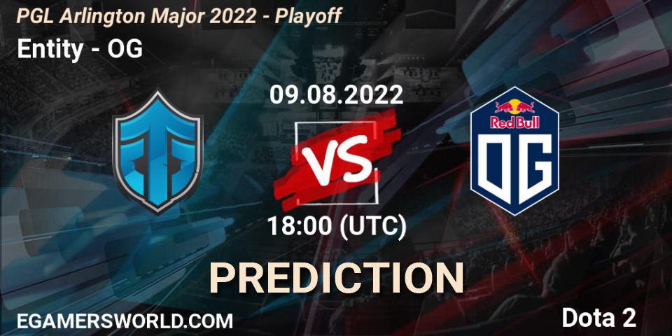 Prognose für das Spiel Entity VS OG. 09.08.2022 at 17:33. Dota 2 - PGL Arlington Major 2022 - Playoff