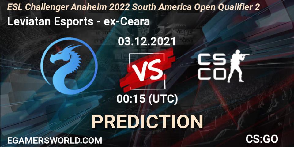 Prognose für das Spiel Leviatan Esports VS ex-Ceara. 03.12.21. CS2 (CS:GO) - ESL Challenger Anaheim 2022 South America Open Qualifier 2