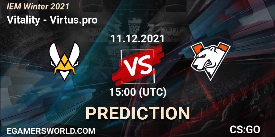 Prognose für das Spiel Vitality VS Virtus.pro. 11.12.21. CS2 (CS:GO) - IEM Winter 2021