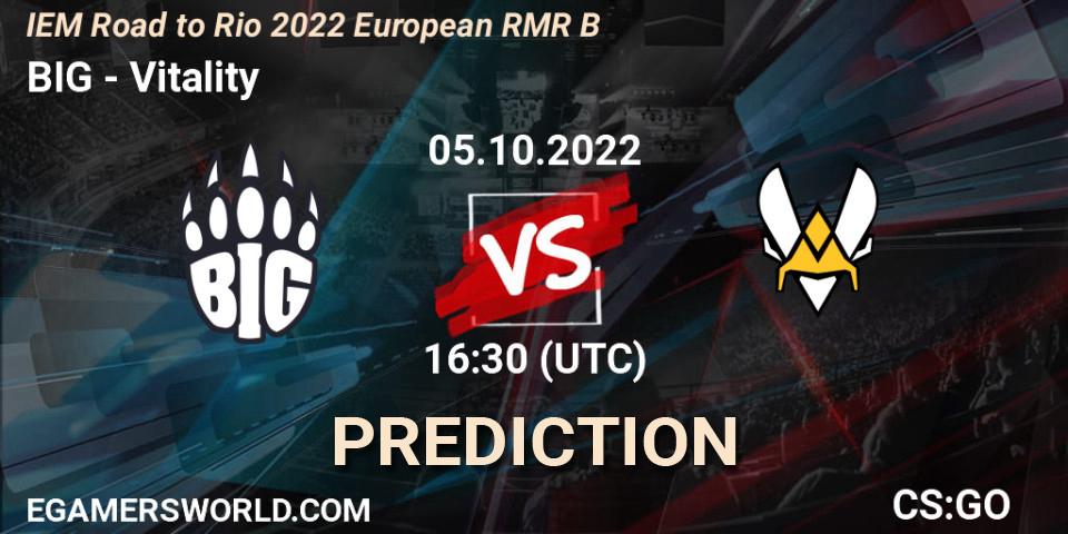 Prognose für das Spiel BIG VS Vitality. 05.10.22. CS2 (CS:GO) - IEM Road to Rio 2022 European RMR B