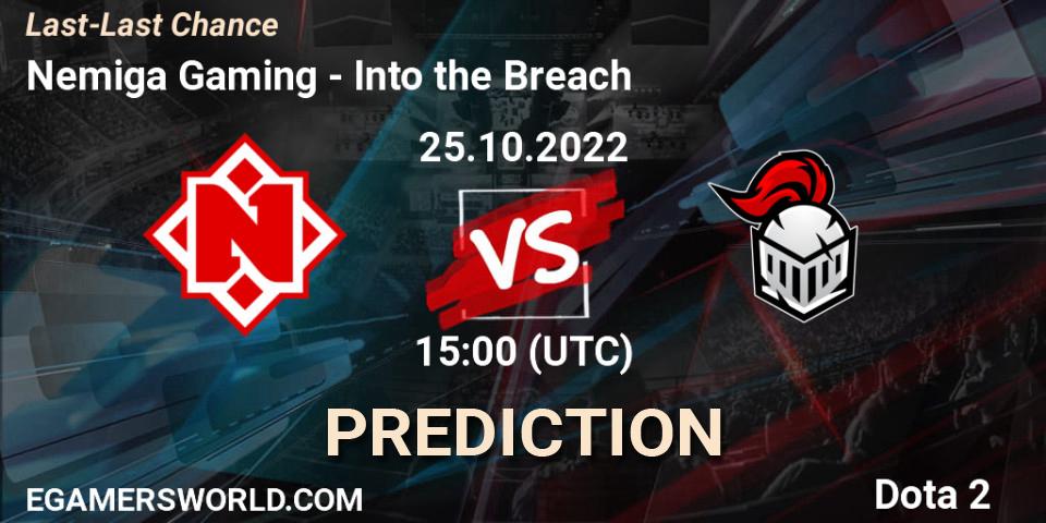 Prognose für das Spiel Nemiga Gaming VS Into the Breach. 25.10.22. Dota 2 - Last-Last Chance
