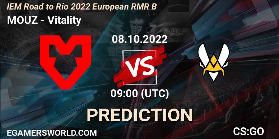 Prognose für das Spiel MOUZ VS Vitality. 08.10.22. CS2 (CS:GO) - IEM Road to Rio 2022 European RMR B