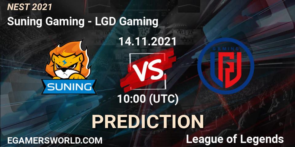 Prognose für das Spiel LGD Gaming VS Suning Gaming. 14.11.21. LoL - NEST 2021