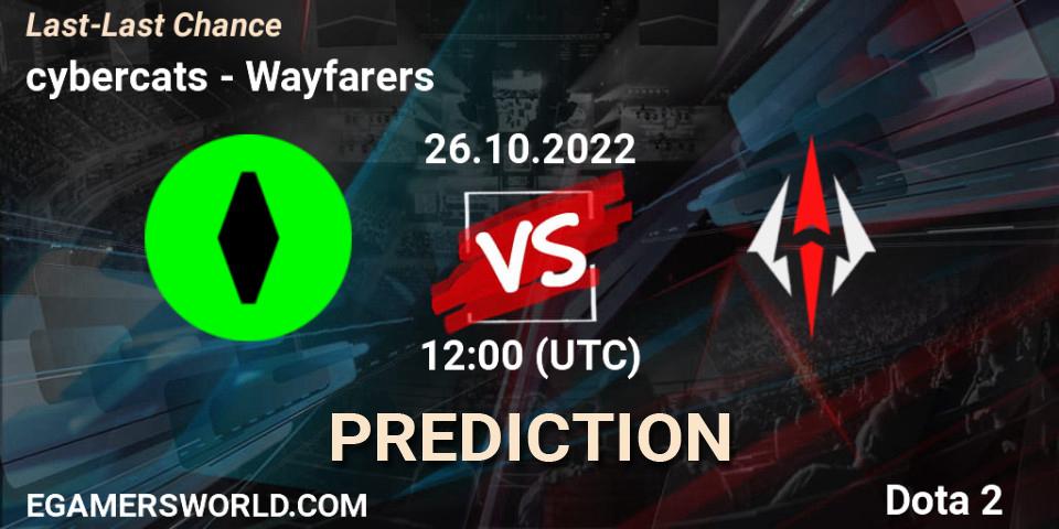 Prognose für das Spiel cybercats VS Wayfarers. 26.10.2022 at 12:00. Dota 2 - Last-Last Chance