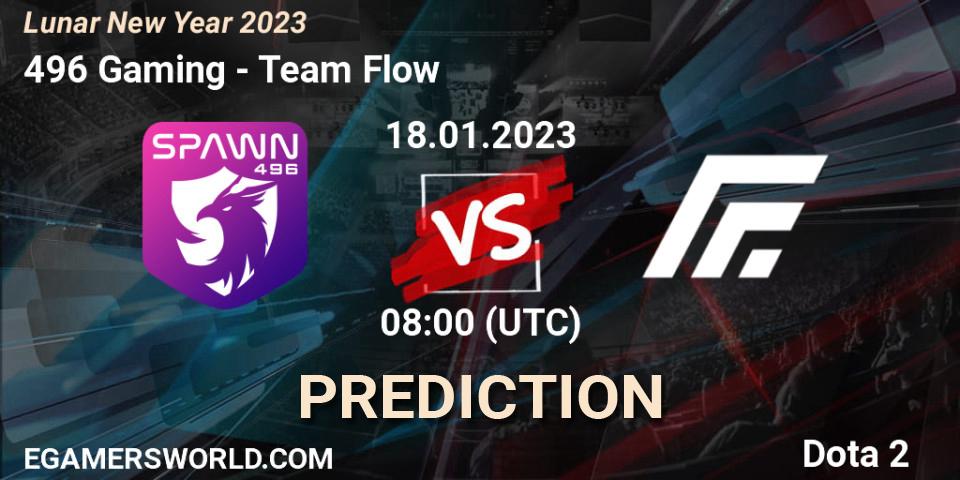Prognose für das Spiel 496 Gaming VS Team Flow. 18.01.23. Dota 2 - Lunar New Year 2023