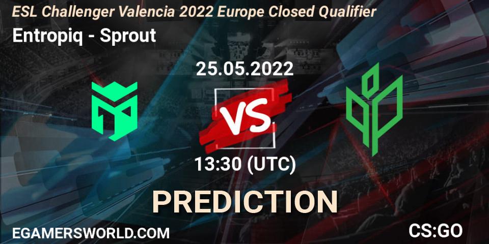 Prognose für das Spiel Entropiq VS Sprout. 25.05.2022 at 13:30. Counter-Strike (CS2) - ESL Challenger Valencia 2022 Europe Closed Qualifier