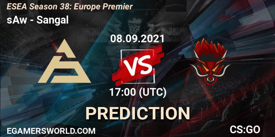 Prognose für das Spiel sAw VS Sangal. 24.09.2021 at 17:00. Counter-Strike (CS2) - ESEA Season 38: Europe Premier