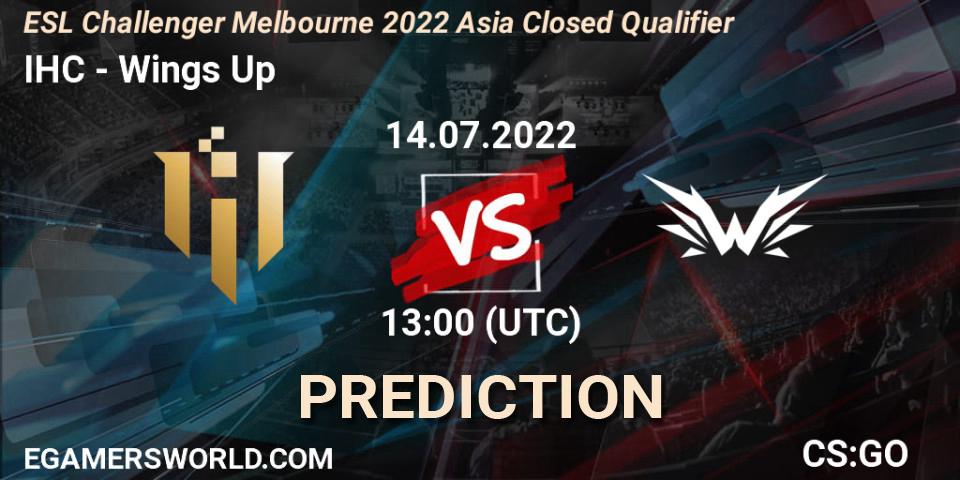 Prognose für das Spiel IHC VS Wings Up. 14.07.22. CS2 (CS:GO) - ESL Challenger Melbourne 2022 Asia Closed Qualifier