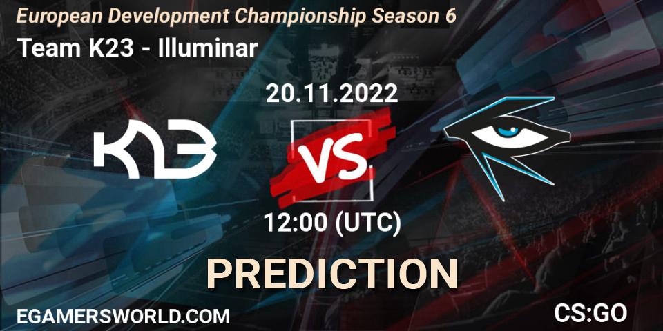 Prognose für das Spiel Team K23 VS Illuminar. 20.11.2022 at 12:00. Counter-Strike (CS2) - European Development Championship Season 6