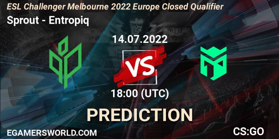 Prognose für das Spiel Sprout VS Entropiq. 14.07.2022 at 18:00. Counter-Strike (CS2) - ESL Challenger Melbourne 2022 Europe Closed Qualifier