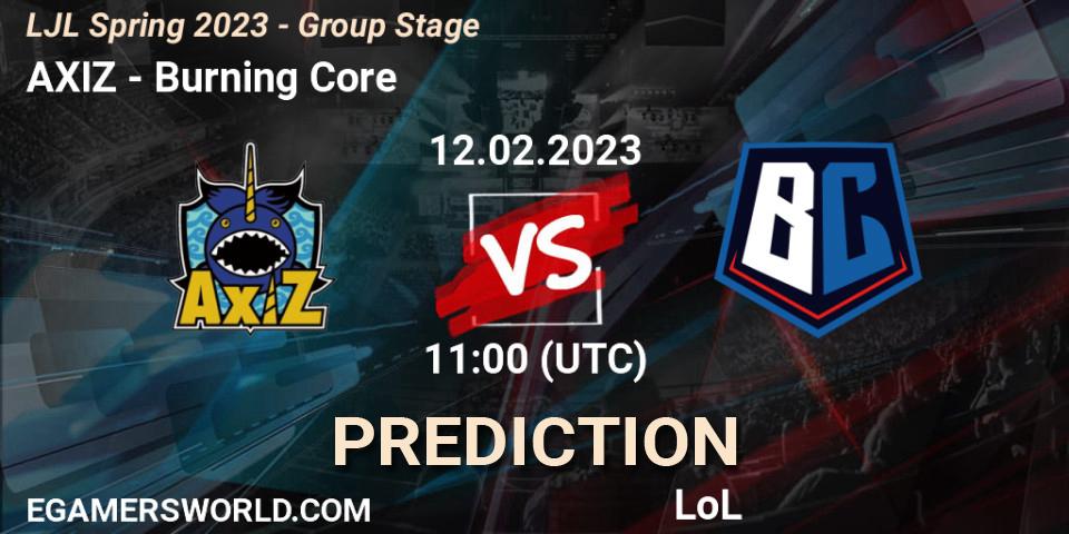Prognose für das Spiel AXIZ VS Burning Core. 12.02.2023 at 11:00. LoL - LJL Spring 2023 - Group Stage
