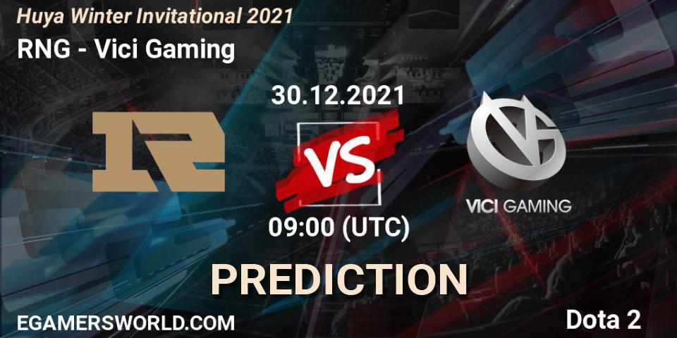 Prognose für das Spiel RNG VS Vici Gaming. 30.12.2021 at 09:09. Dota 2 - Huya Winter Invitational 2021