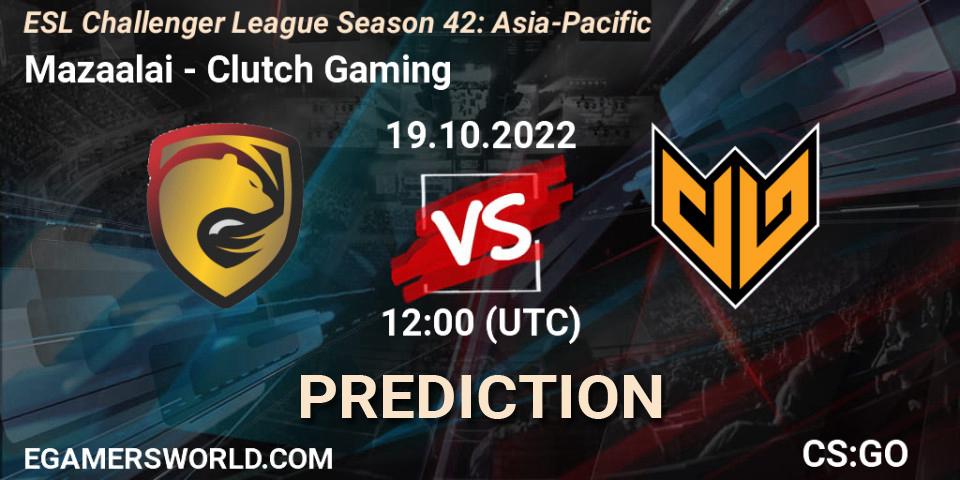 Prognose für das Spiel Mazaalai VS Clutch Gaming. 19.10.22. CS2 (CS:GO) - ESL Challenger League Season 42: Asia-Pacific