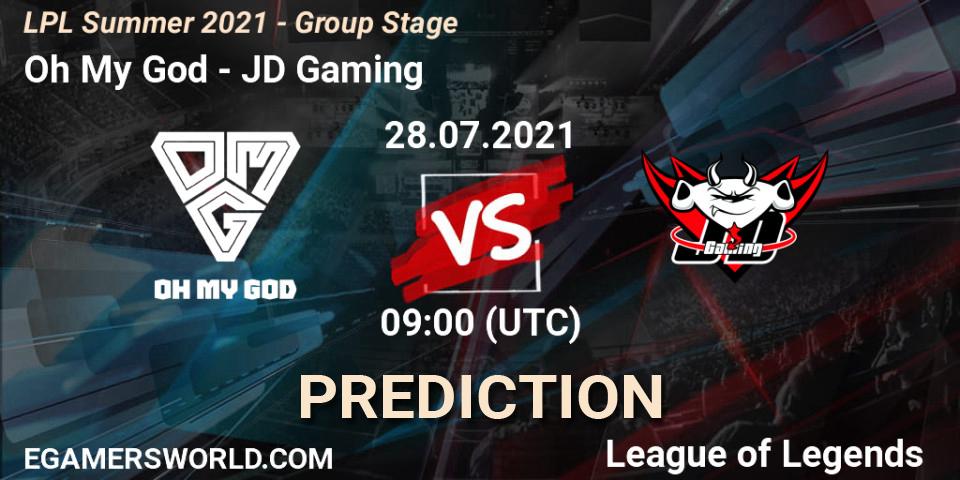 Prognose für das Spiel Oh My God VS JD Gaming. 28.07.21. LoL - LPL Summer 2021 - Group Stage