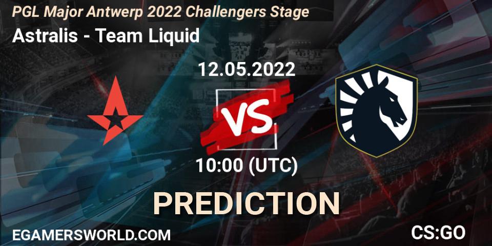 Prognose für das Spiel Astralis VS Team Liquid. 12.05.22. CS2 (CS:GO) - PGL Major Antwerp 2022 Challengers Stage