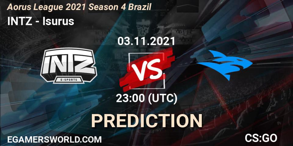 Prognose für das Spiel INTZ VS Isurus. 03.11.2021 at 23:00. Counter-Strike (CS2) - Aorus League 2021 Season 4 Brazil