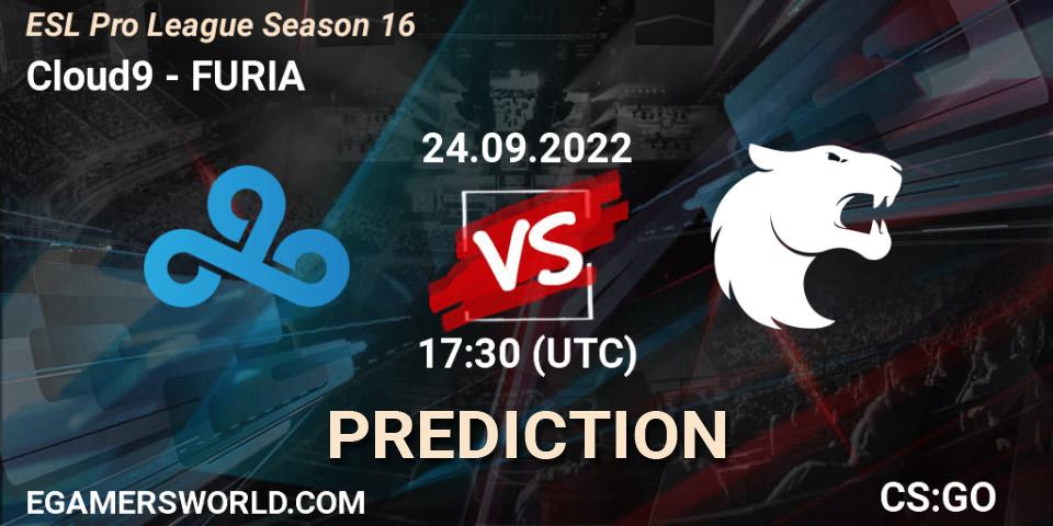 Prognose für das Spiel Cloud9 VS FURIA. 24.09.22. CS2 (CS:GO) - ESL Pro League Season 16