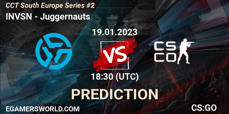 Prognose für das Spiel INVSN VS Juggernauts. 19.01.2023 at 19:30. Counter-Strike (CS2) - CCT South Europe Series #2