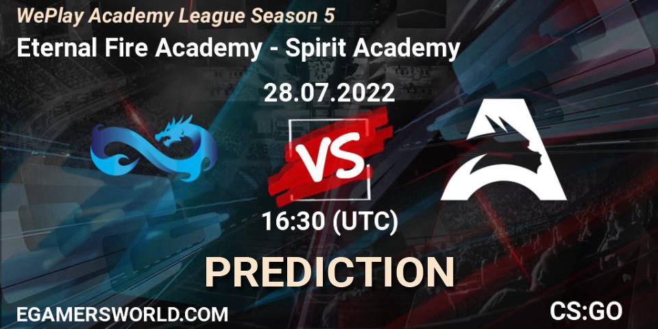 Prognose für das Spiel Eternal Fire Academy VS Spirit Academy. 28.07.22. CS2 (CS:GO) - WePlay Academy League Season 5