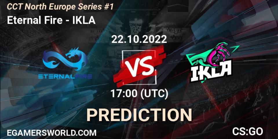 Prognose für das Spiel Eternal Fire VS IKLA. 22.10.2022 at 20:30. Counter-Strike (CS2) - CCT North Europe Series #1