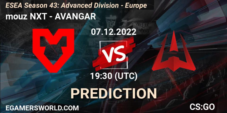 Prognose für das Spiel mouz NXT VS AVANGAR. 07.12.22. CS2 (CS:GO) - ESEA Season 43: Advanced Division - Europe