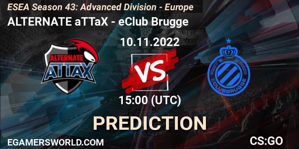 Prognose für das Spiel ALTERNATE aTTaX VS eClub Brugge. 10.11.2022 at 15:00. Counter-Strike (CS2) - ESEA Season 43: Advanced Division - Europe