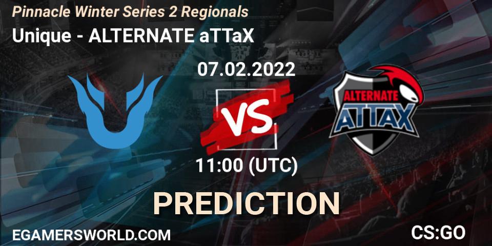 Prognose für das Spiel Unique VS ALTERNATE aTTaX. 07.02.2022 at 11:00. Counter-Strike (CS2) - Pinnacle Winter Series 2 Regionals