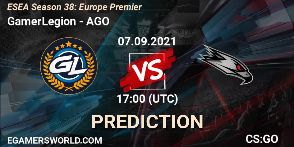 Prognose für das Spiel GamerLegion VS AGO. 07.09.21. CS2 (CS:GO) - ESEA Season 38: Europe Premier
