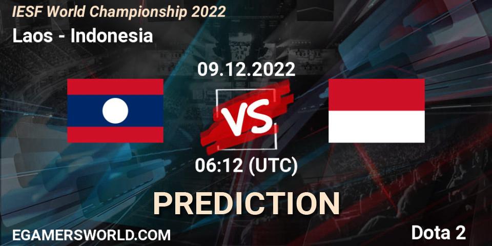 Prognose für das Spiel Laos VS Indonesia. 09.12.22. Dota 2 - IESF World Championship 2022 