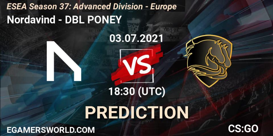 Prognose für das Spiel Nordavind VS DBL PONEY. 03.07.21. CS2 (CS:GO) - ESEA Season 37: Advanced Division - Europe