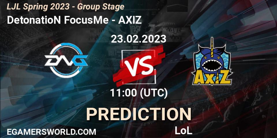 Prognose für das Spiel DetonatioN FocusMe VS AXIZ. 23.02.23. LoL - LJL Spring 2023 - Group Stage