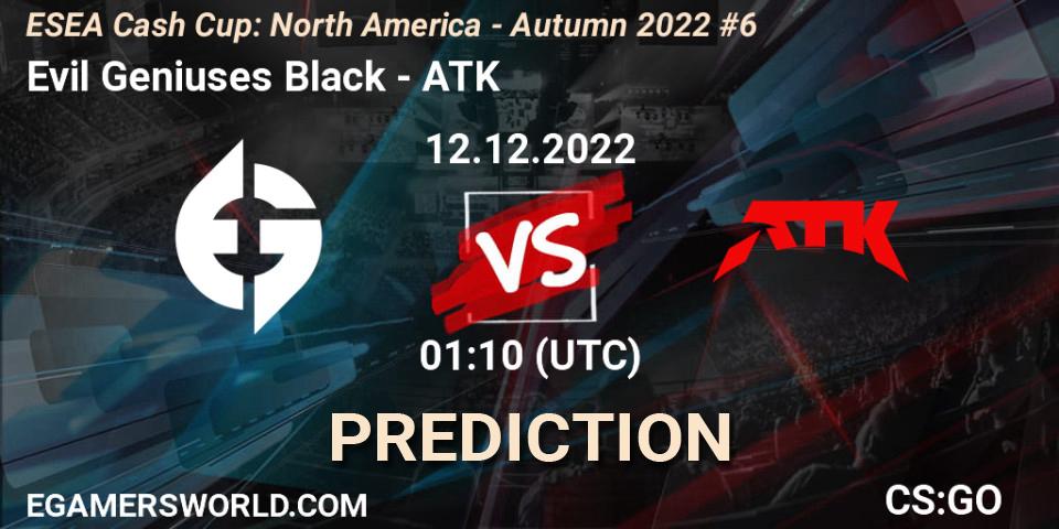 Prognose für das Spiel Evil Geniuses Black VS ATK. 12.12.22. CS2 (CS:GO) - ESEA Cash Cup: North America - Autumn 2022 #6