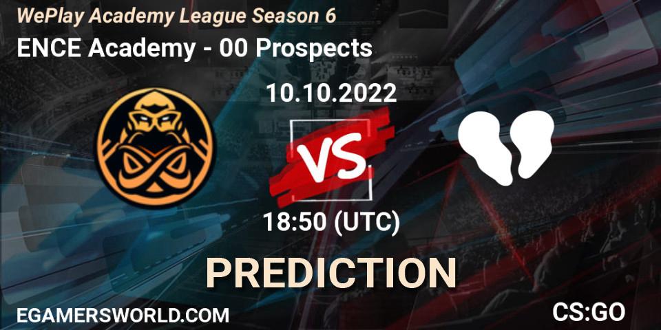 Prognose für das Spiel ENCE Academy VS 00 Prospects. 13.10.2022 at 20:35. Counter-Strike (CS2) - WePlay Academy League Season 6