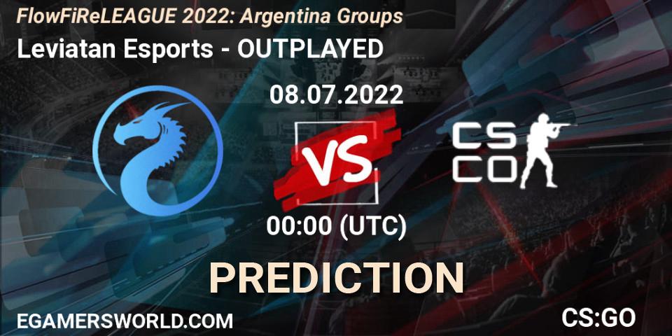 Prognose für das Spiel Leviatan Esports VS OUTPLAYED. 08.07.2022 at 00:00. Counter-Strike (CS2) - FlowFiReLEAGUE 2022: Argentina Groups