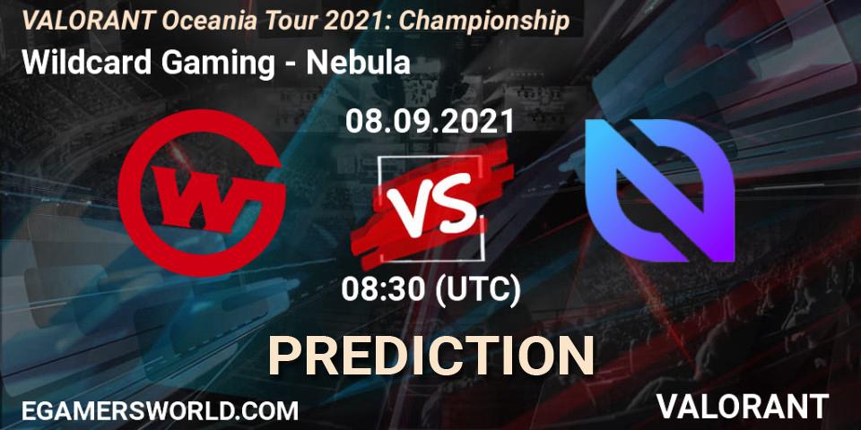 Prognose für das Spiel Wildcard Gaming VS Nebula. 08.09.2021 at 08:30. VALORANT - VALORANT Oceania Tour 2021: Championship