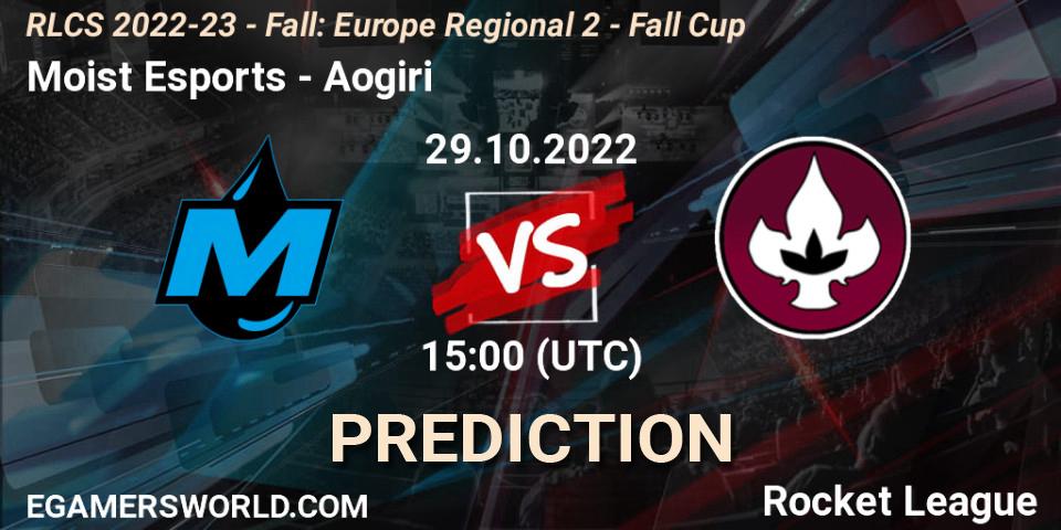 Prognose für das Spiel Moist Esports VS Aogiri. 29.10.2022 at 15:00. Rocket League - RLCS 2022-23 - Fall: Europe Regional 2 - Fall Cup