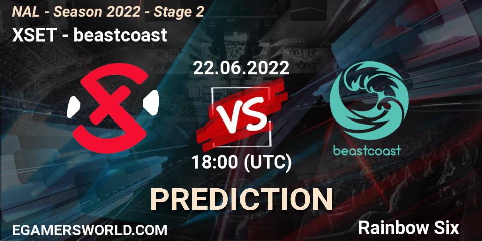 Prognose für das Spiel XSET VS beastcoast. 22.06.2022 at 18:00. Rainbow Six - NAL - Season 2022 - Stage 2