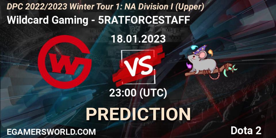 Prognose für das Spiel Wildcard Gaming VS 5RATFORCESTAFF. 18.01.23. Dota 2 - DPC 2022/2023 Winter Tour 1: NA Division I (Upper)