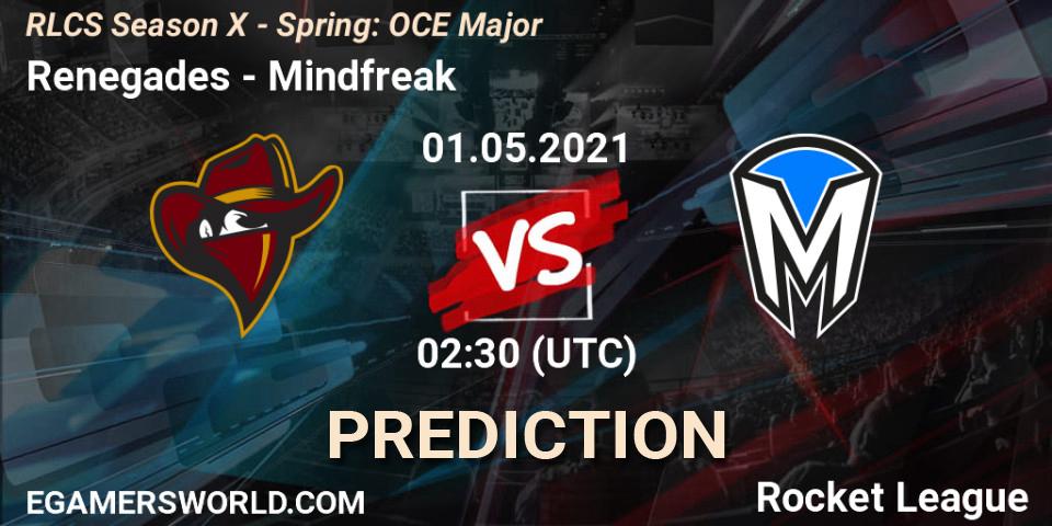 Prognose für das Spiel Renegades VS Mindfreak. 01.05.2021 at 02:20. Rocket League - RLCS Season X - Spring: OCE Major