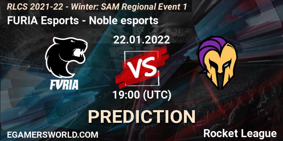 Prognose für das Spiel FURIA Esports VS Noble esports. 22.01.22. Rocket League - RLCS 2021-22 - Winter: SAM Regional Event 1