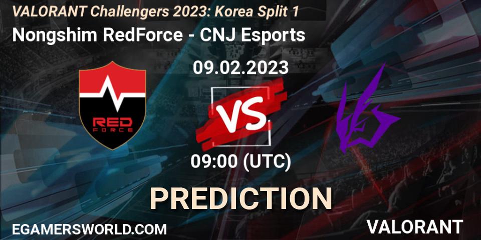 Prognose für das Spiel Nongshim RedForce VS CNJ Esports. 09.02.23. VALORANT - VALORANT Challengers 2023: Korea Split 1