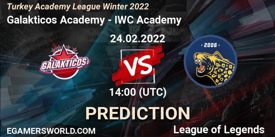 Prognose für das Spiel Galakticos Academy VS IWC Academy. 24.02.22. LoL - Turkey Academy League Winter 2022