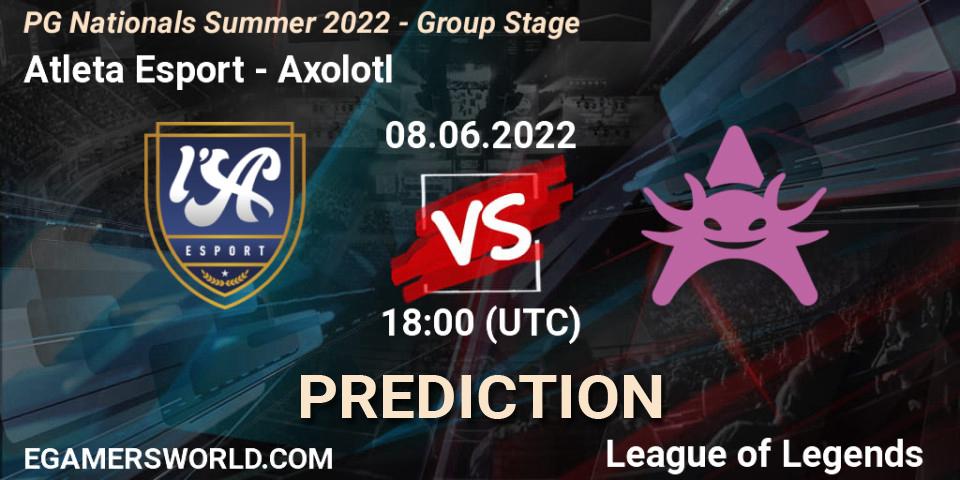 Prognose für das Spiel Atleta Esport VS Axolotl. 08.06.2022 at 18:00. LoL - PG Nationals Summer 2022 - Group Stage