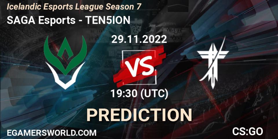 Prognose für das Spiel SAGA Esports VS TEN5ION. 29.11.22. CS2 (CS:GO) - Icelandic Esports League Season 7