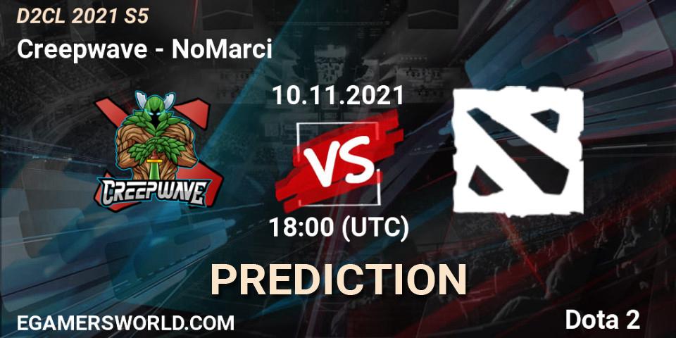 Prognose für das Spiel Creepwave VS NoMarci. 10.11.21. Dota 2 - Dota 2 Champions League 2021 Season 5